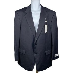 Pierre Cardin Pinstripe 2 Button Blazer Suit Coat Mens Size 46R Worsted Wool